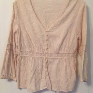 Cream eyelet blouse Sz Medium